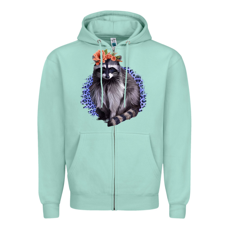 Raccoon With Flowers Zipper Hoodie by Bettercallsaul | Teevron