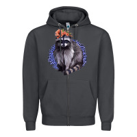 Smoke Raccoon with Flowers Zipper Hoodie - Bettercallsaul