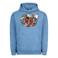 Pigment Pebble Blue American wines Urban Hoodie - FaDigitalArtStudio