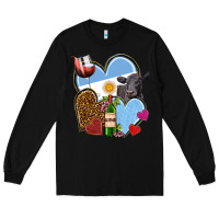 Black Argentina hearts Long Sleeve Tee - NancyCooperArtShop
