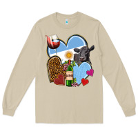 Mushroom Argentina hearts Long Sleeve Tee - NancyCooperArtShop