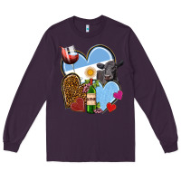 Plum Argentina hearts Long Sleeve Tee - NancyCooperArtShop