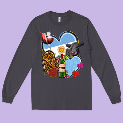 Argentina Hearts Long Sleeve Tee Designed By Nancycooperartshop