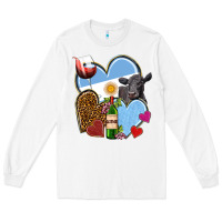 White Argentina hearts Long Sleeve Tee - NancyCooperArtShop