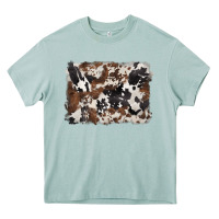 Arona black and brown cowhide background Heavy Core Tee - BarkalooDesign