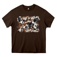 Chocolate Brown black and brown cowhide background Heavy Core Tee - BarkalooDesign