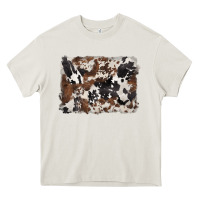 Cream black and brown cowhide background Heavy Core Tee - BarkalooDesign