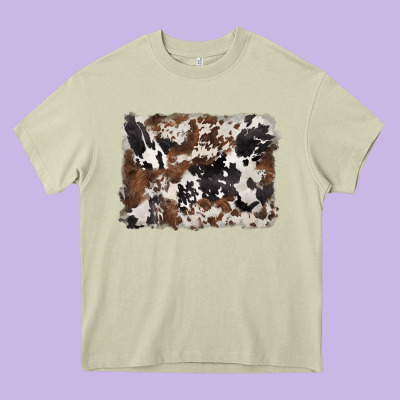 Black And Brown Cowhide Background Heavy Core Tee Designed By Barkaloodesign