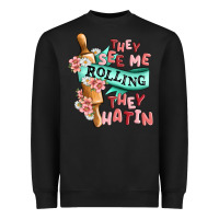 Black they see me rolling they hatin Heavyweight Sweatshirt - MaliasSmallBusiness