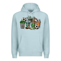 Blue Mist Soccer coffee cups Premium Hoodie - HowdyJamesFarm