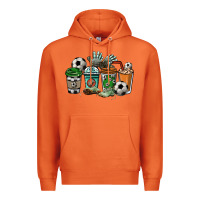 Carrot Soccer coffee cups Premium Hoodie - HowdyJamesFarm