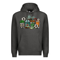 Charcoal Heather Soccer coffee cups Premium Hoodie - HowdyJamesFarm