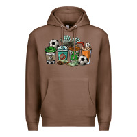 Chestnut Soccer coffee cups Premium Hoodie - HowdyJamesFarm