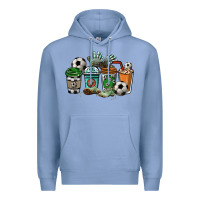 Colony Blue Soccer coffee cups Premium Hoodie - HowdyJamesFarm