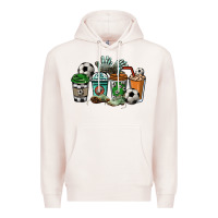 Pale Pink Soccer coffee cups Premium Hoodie - HowdyJamesFarm