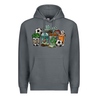 Rock Soccer coffee cups Premium Hoodie - HowdyJamesFarm