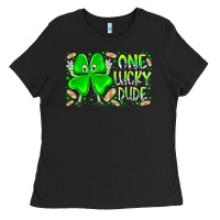 Black one lucky dude Ladies Tee - RacoonDesign