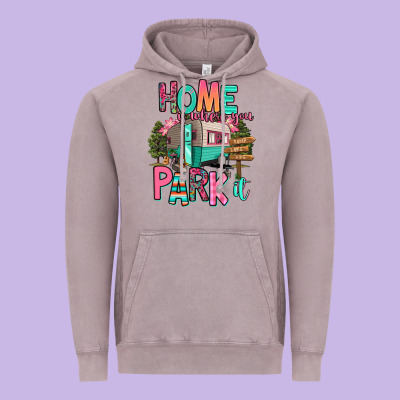 Home Is Where We Park It Vintage Hoodie Designed By Ranaportraitstore