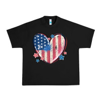 Black usa heart Urban Heavy Tee - MaliasSmallBusiness