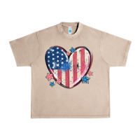 French Oak usa heart Urban Heavy Tee - MaliasSmallBusiness