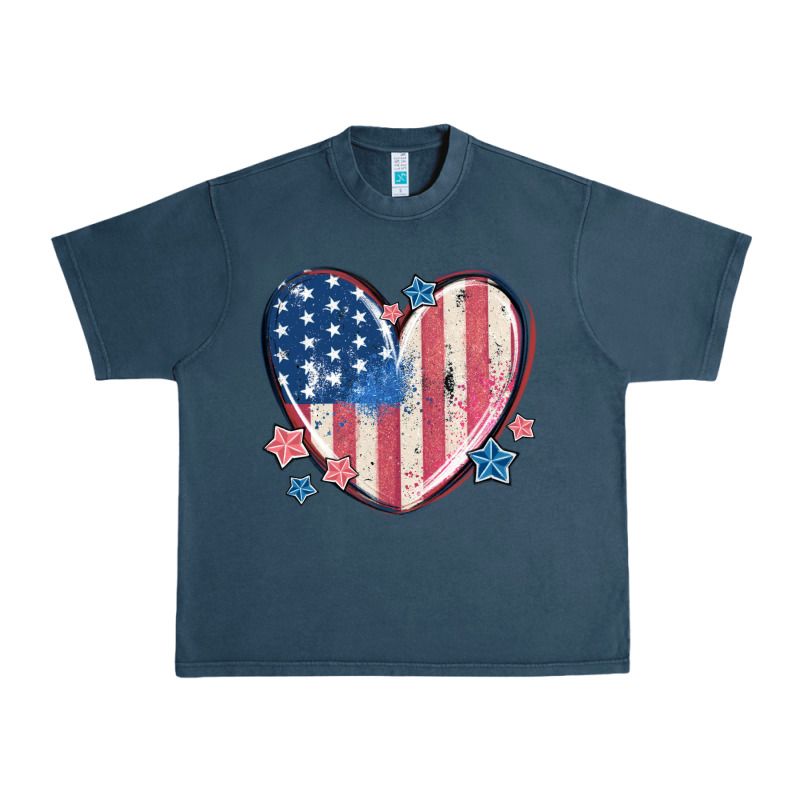 Usa Heart Urban Heavy Tee by MaliasSmallBusiness | Teevron
