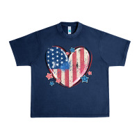 Navy usa heart Urban Heavy Tee - MaliasSmallBusiness