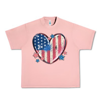 Salmon usa heart Urban Heavy Tee - MaliasSmallBusiness