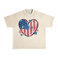 Sandshell usa heart Urban Heavy Tee - MaliasSmallBusiness