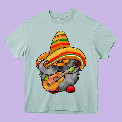Mexicon Cute Gnome Heavy Core Tee Designed By Racoondesign