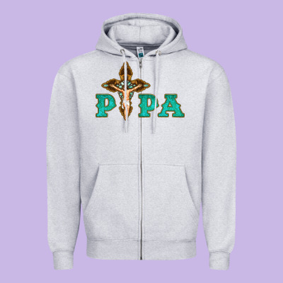 Papa Jesus With Cross Zipper Hoodie Designed By Bettercallsaul