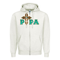 Oatmeal Heather Papa Jesus with Cross Zipper Hoodie - Bettercallsaul