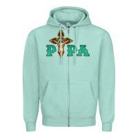 Seafoam Papa Jesus with Cross Zipper Hoodie - Bettercallsaul