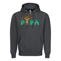 Smoke Papa Jesus with Cross Zipper Hoodie - Bettercallsaul