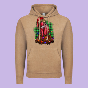 Christmas Rooster Vintage Hoodie Designed By Barkaloodesign
