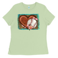 Matcha western leopard baseball heart Ladies Tee - HRA Design Shop