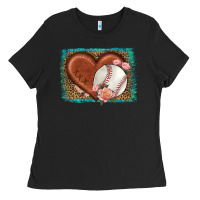 Black western leopard baseball heart Ladies Tee - HRA Design Shop