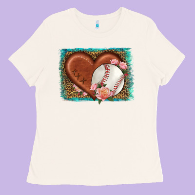 Western Leopard Baseball Heart Ladies Tee Designed By Hra Design Shop