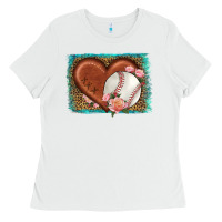 White western leopard baseball heart Ladies Tee - HRA Design Shop