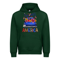 Forest Green Western Fourth Of July America Truck Urban Hoodie - FaDigitalArtStudio