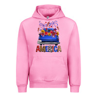 Fuchsia Pink Western Fourth Of July America Truck Urban Hoodie - FaDigitalArtStudio