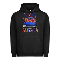 Pigment Black Western Fourth Of July America Truck Urban Hoodie - FaDigitalArtStudio