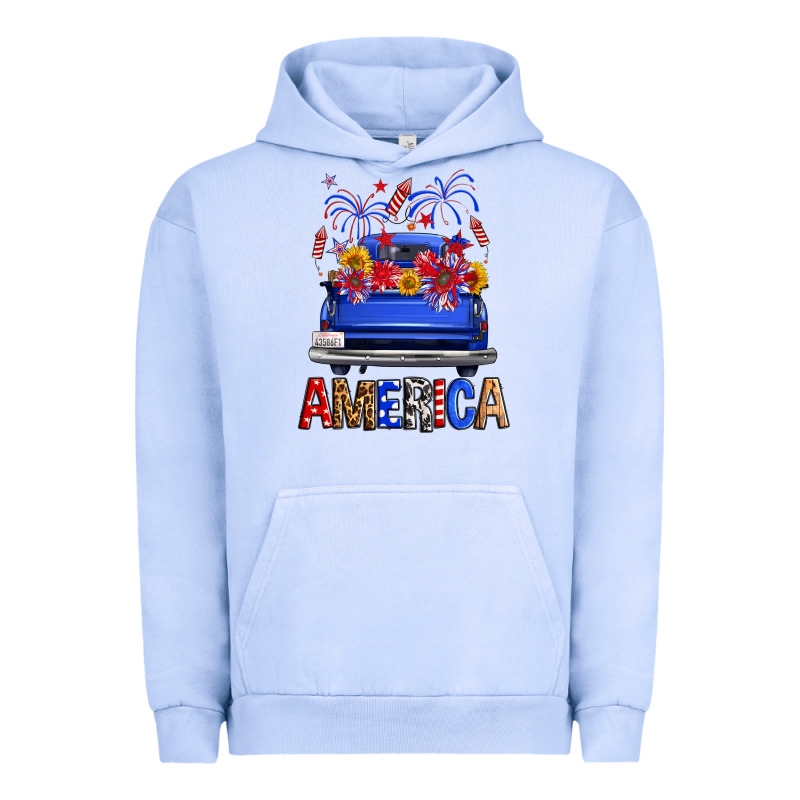 Western Fourth Of July America Truck Urban Hoodie by FaDigitalArtStudio | Teevron