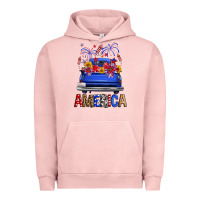 Pigment Salmon Western Fourth Of July America Truck Urban Hoodie - FaDigitalArtStudio