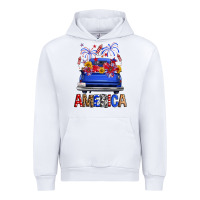 White Western Fourth Of July America Truck Urban Hoodie - FaDigitalArtStudio