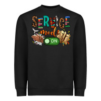 Black service mode on woman version Heavyweight Sweatshirt - NancyCooperArtShop
