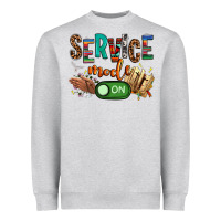 Heather Grey service mode on woman version Heavyweight Sweatshirt - NancyCooperArtShop