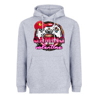 Heather Grey Gaming is my valentine Heavyweight Hoodie - HowdyJamesFarm