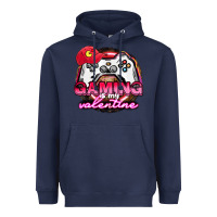 Navy Gaming is my valentine Heavyweight Hoodie - HowdyJamesFarm
