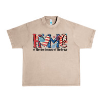 French Oak home of the free because of the brave Urban Heavy Tee - MaliasSmallBusiness
