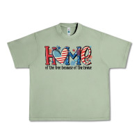 Oil Green home of the free because of the brave Urban Heavy Tee - MaliasSmallBusiness